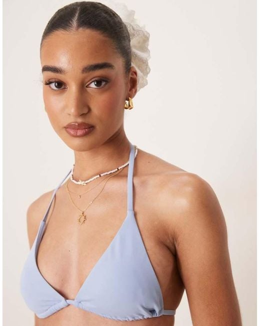 ASOS Brown Maya Mix And Match Tie Back Triangle Bikini Top
