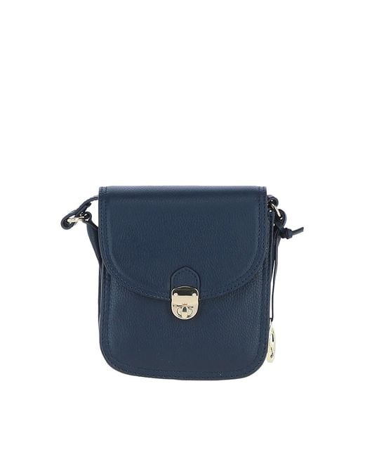 Ashwood Leather Blue Elegant Crossbody Bag With Twist Lock