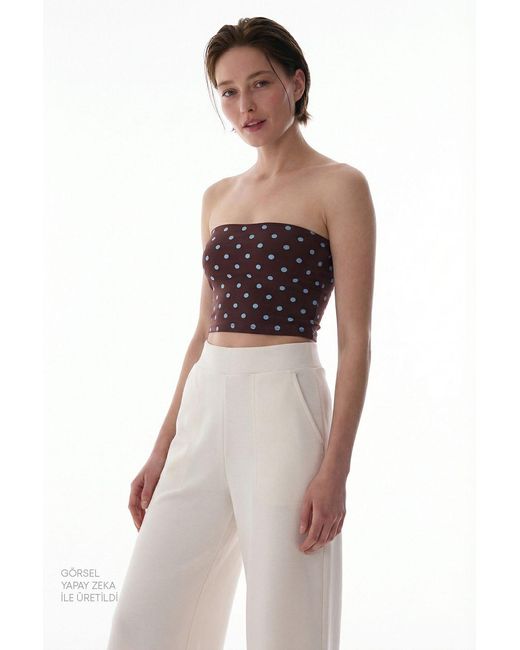 Penti Natural Polka Dot Strapless Thong Bodysuit