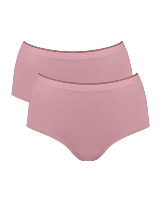 Sloggi Pink Go Sense High Waist Briefs (2 Pack)