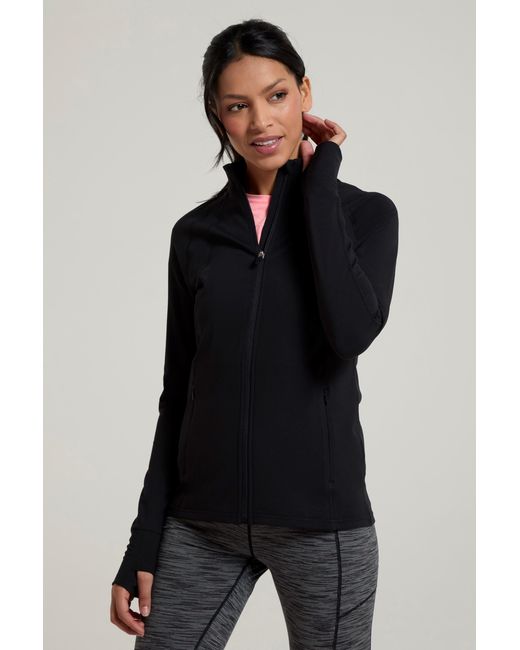 Mountain Warehouse 'Blackout' Full Zip Midlayer Stretchy Quick Wick Zip Active Jumper