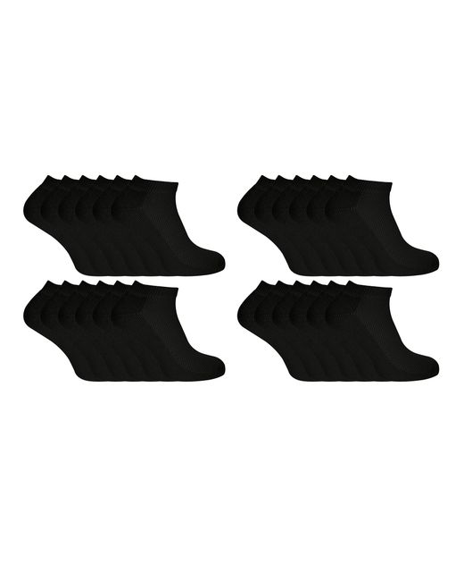 Sock Snob Black 24 Pairs Bamboo Cotton Sports Socks for men