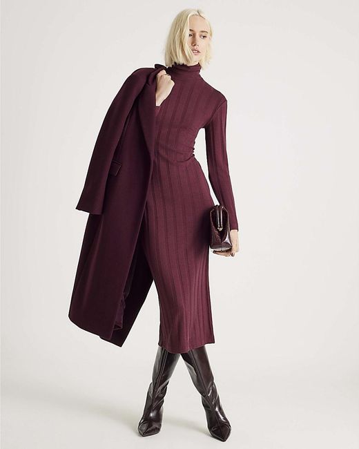 River Island Purple Midi Dress Cosy Wide Rib