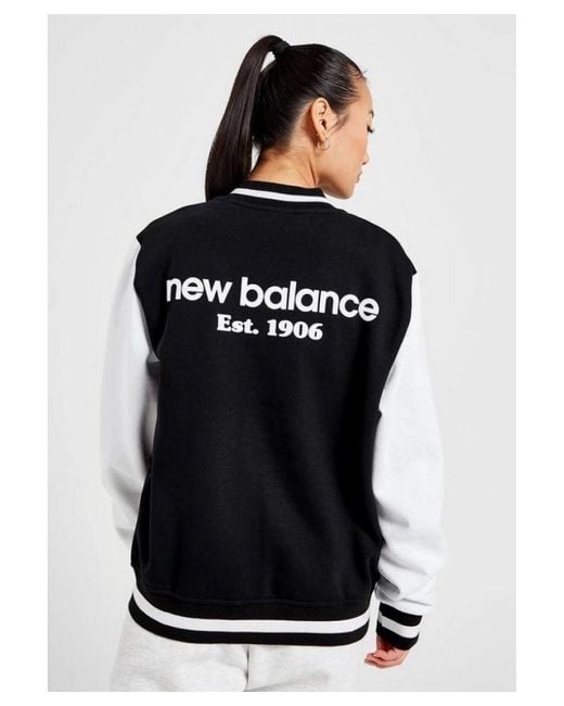 New Balance Black Varsity Bomber Jacket