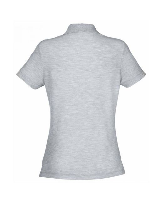 Fruit Of The Loom Gray Lady-Fit 65/35 Short Sleeve Polo Shirt (Heather)