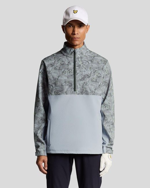 Lyle & Scott Gray Golf Windproof 1/4 Zip Jacket for men