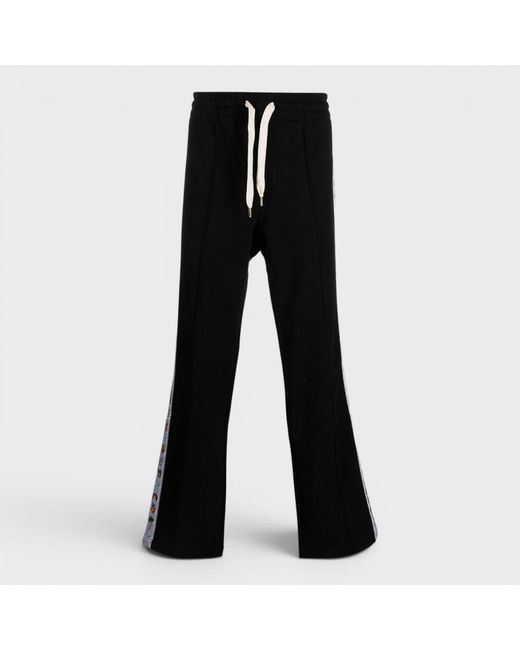 Casablanca Black Casa Elements Embroidered Satin-Tape Sweatpant Shell for men