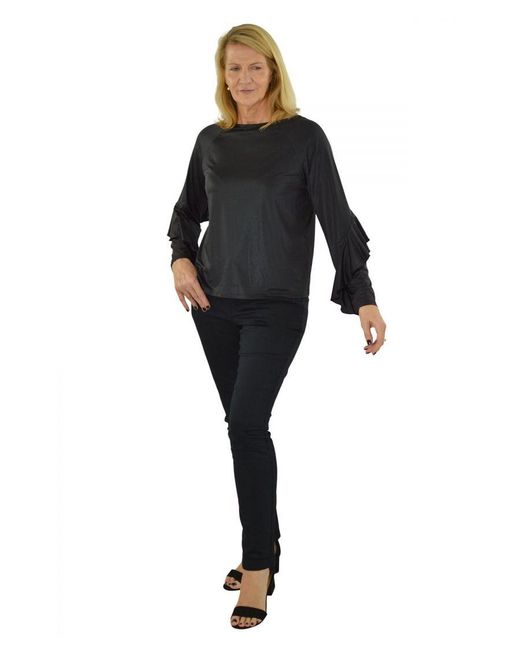 Secret Label Blue Fishtail Sleeve Party Blouse