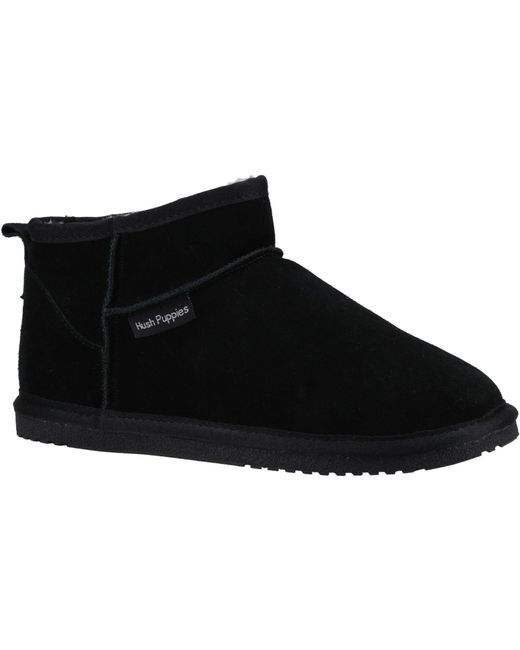 Hush Puppies Black Ashanti Suede Slippers