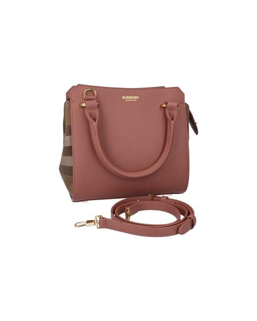 Burberry Pink Banwell Mx Handbag Dark Rosewood