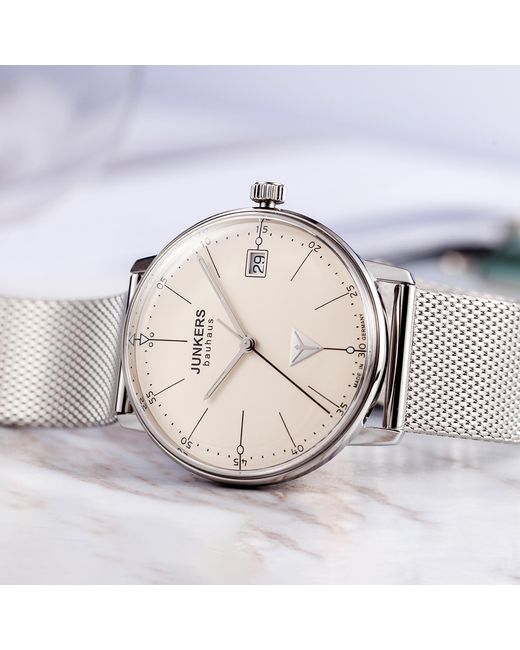 Junkers Original Metallic Bauhaus Ladies' Collection Quartz Watch With Steel Bracelet 6071M-5 Stainless Steel