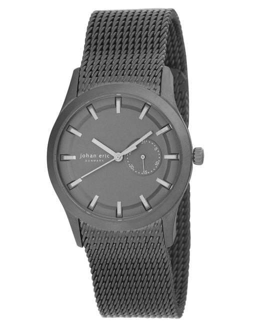 Johan Eric Gray Agers¸ Dial W Date Sub-Dial Watch, Ip Case & Mesh Bracelet Stainless Steel for men