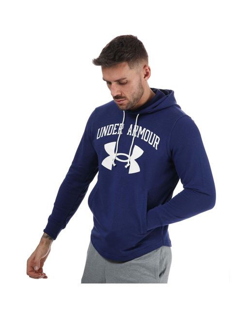Under Armour Blue Ua Rival Terry Big Logo Hoody for men