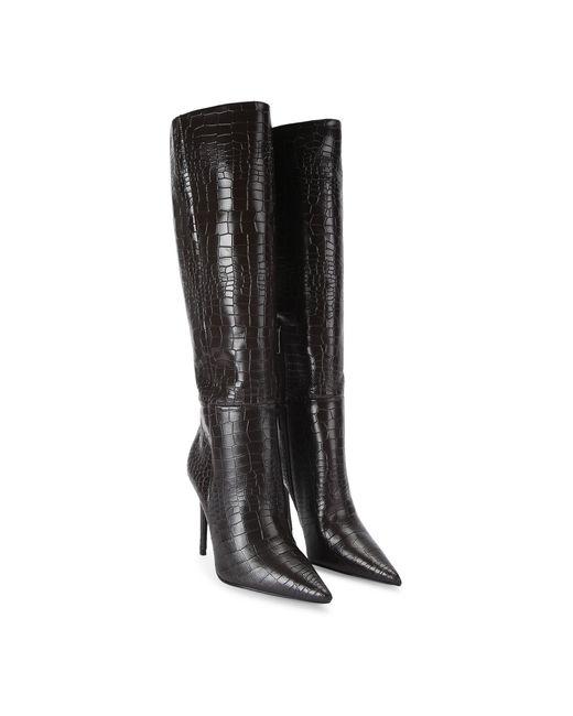 KG by Kurt Geiger Black Leather Tassa Boots