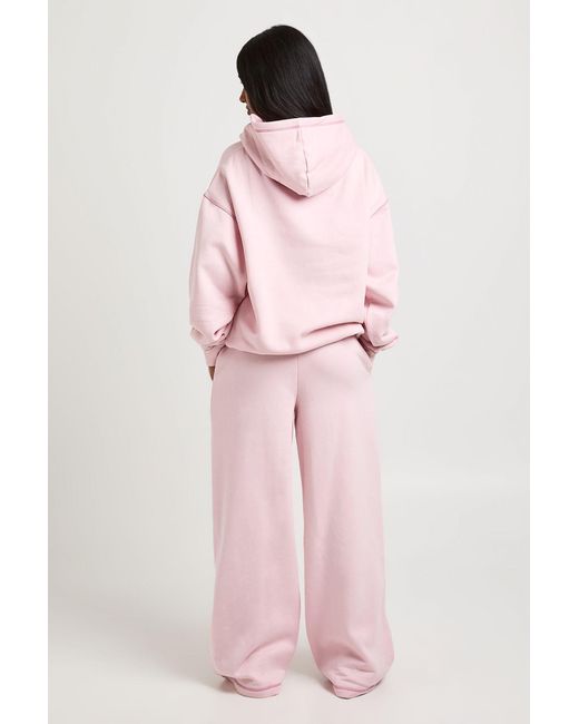 Boohoo Pink Soho District Contrast Stitch Oversized Tracksuit
