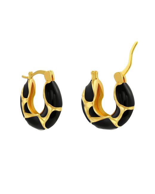 The Jewellery Stockroom Metallic Plated Enamel Print Creole