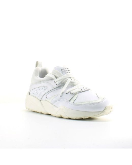 PUMA White Blaze Of Glory Decor Leather Lace Up Traines 360532 01
