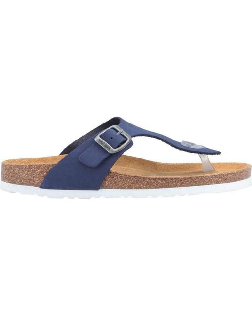 Hush Puppies Blue Kayla Leather Slip On Sandals