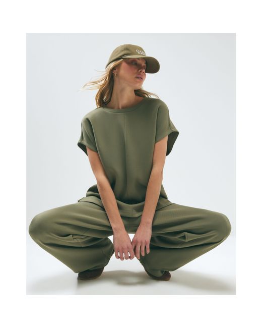 River Island Green Premium Twill Short Sleeve Top