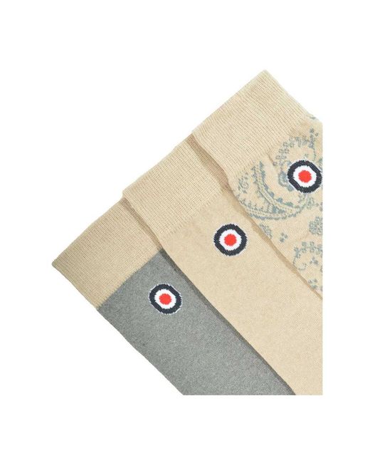 Lambretta Metallic Paisley Socks (Pack Of 3) (Iron/Stone) for men