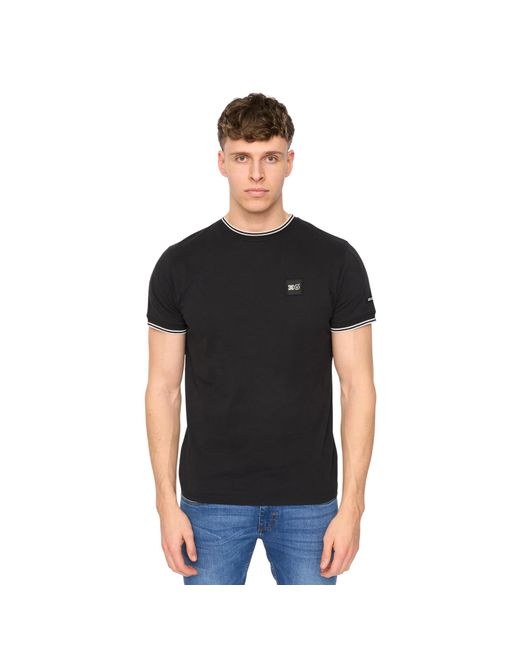 Duck and Cover Black Wrentham Cotton T-Shirt for men