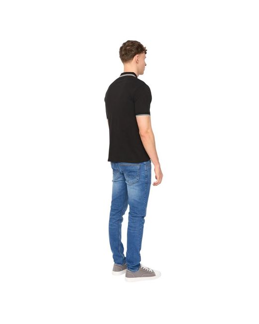 Duck and Cover Black Wrentham Polo Shirt Cotton for men