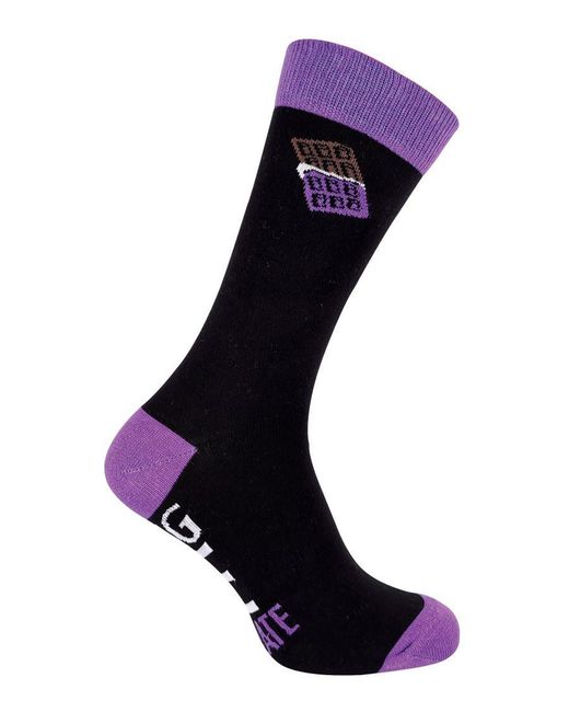 Sock Snob Blue If You Can Read This Socks Bring Me Chocolate for men