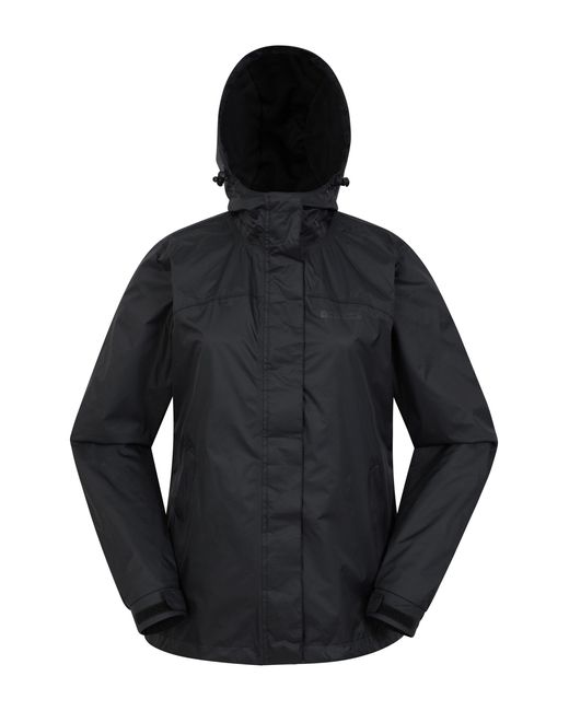 Mountain Warehouse Black 'Torrent' Waterproof Jacket With Adjustable Hood & Cuffs Long Sleeve Trekking Raincoat
