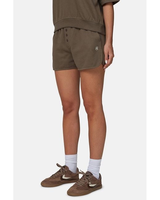 Good For Nothing Brown Monogram Cotton Jersey Shorts