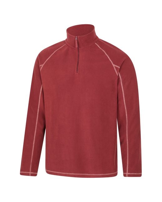 Mountain Warehouse Red 'Ashbourne' Fleece Jacket Half Zip Mid Layer Sweater for men