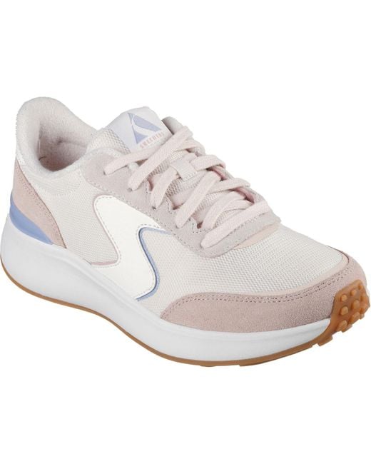 Skechers White Blvd Retro Runner Leather Trainers