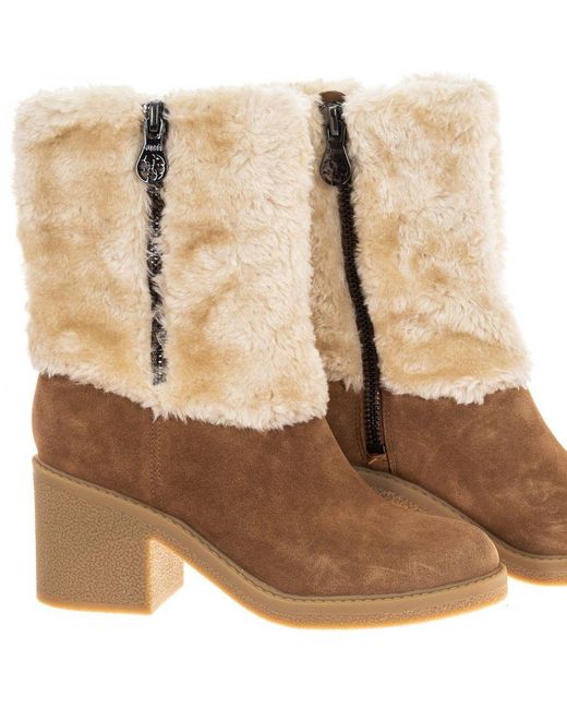 Guess Brown Flat Round Toe Suede Finish Ankle Boots Flril4sue10