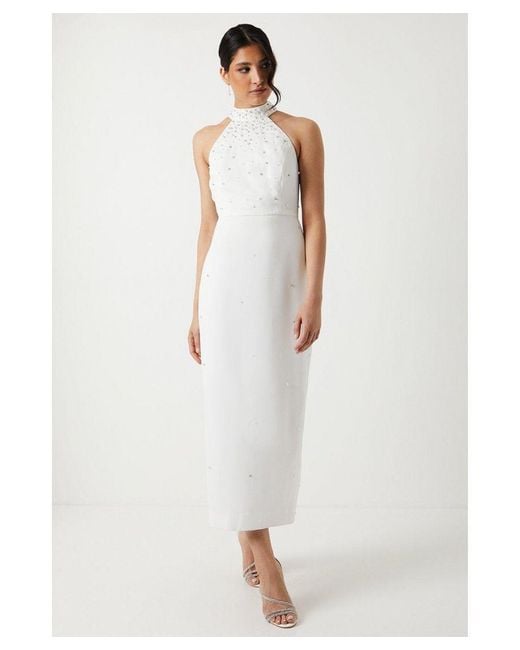 Coast White Premium Pearl And Jewel Halterneck Wedding Dress