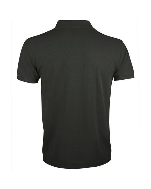 Sol's Black Prime Pique Plain Short Sleeve Polo Shirt (Dark) for men