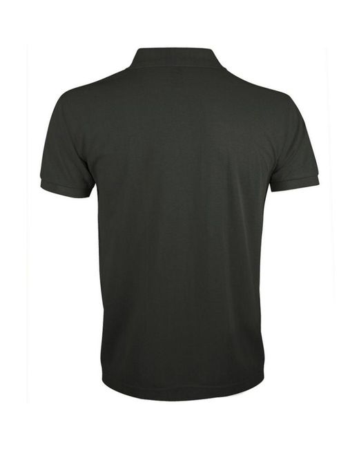 Sol's Black Prime Pique Plain Short Sleeve Polo Shirt (Dark) for men