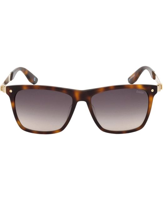 BMW Brown Blonde Havana Framed Gradient Smoked Lens Sunglasses