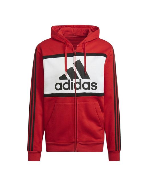 Adidas Red Colr Blk Hoody for men