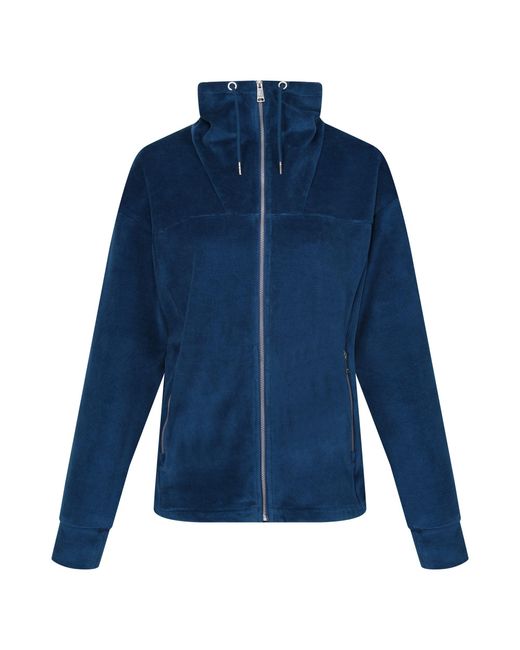 Regatta Blue Ladies Velour Full Zip Fleece Jacket Opal)