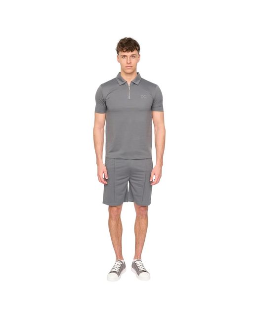 Duck and Cover Gray Medford Pintuck Everyday Polo And Shorts Set for men