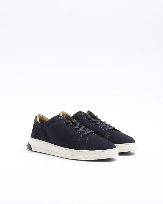 River Island Blue Trainers Suede Lace Up for men