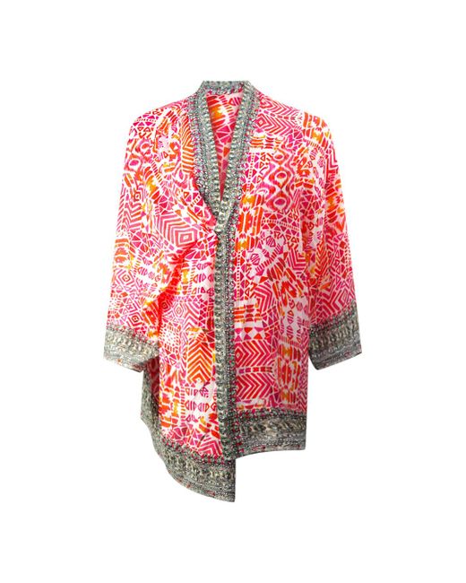 Inoa Red Shiraz 1923 Box Kimono Cover Up Material_Silk