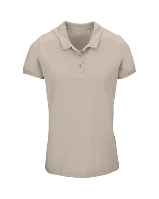 Sol's Gray Ladies Planet Piqué Organic Polo Shirt (Rope)