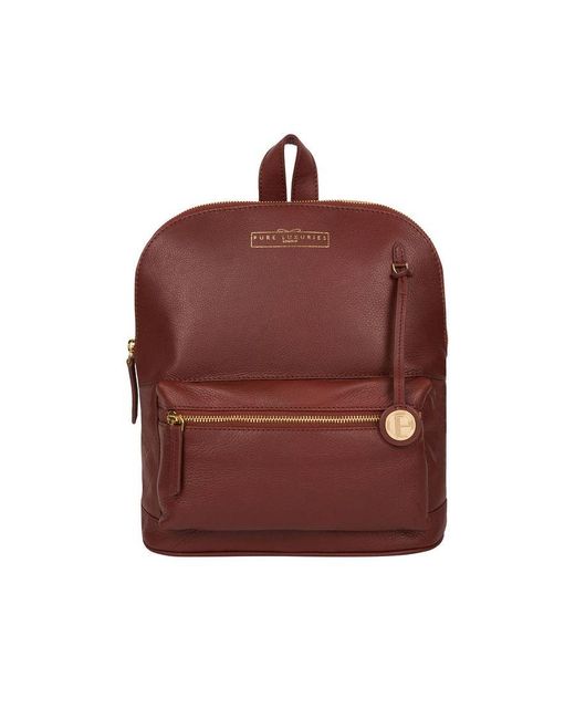 Pure Luxuries Red 'Kinsely' Leather Backpack