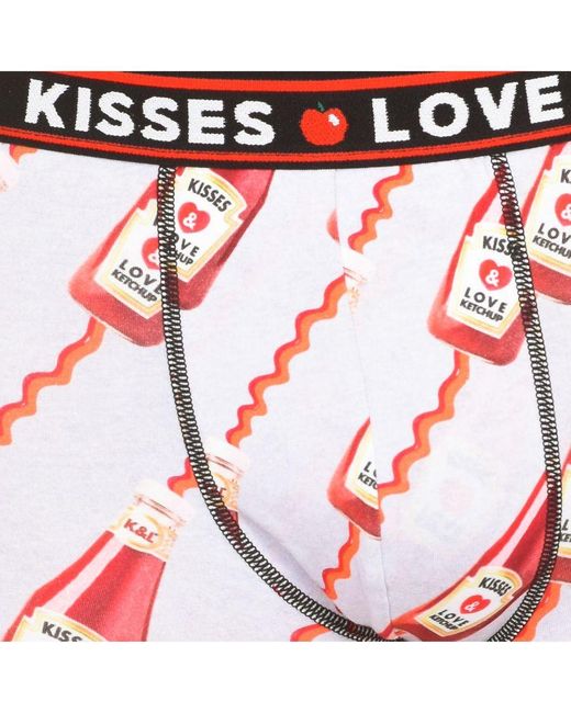 Kisses&Love Red Breathable Fabric Boxer Ketchup Model Kl10006 for men