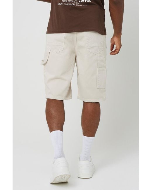 Brave Soul Natural Loose Fit Denim Carpenter Shorts for men