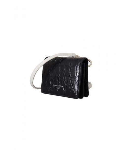 Dolce & Gabbana Black Caiman Leather Strap Card Holder Wallet for men
