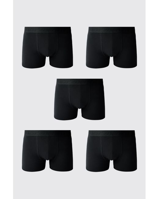 BoohooMAN Black 5 Pack Sport Boxers Cotton for men