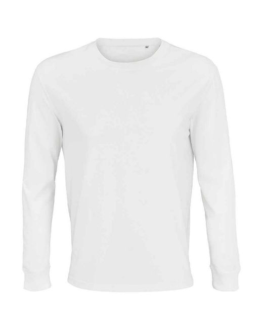 Sol's White Adult Pioneer Organic Cotton Long-Sleeved T-Shirt