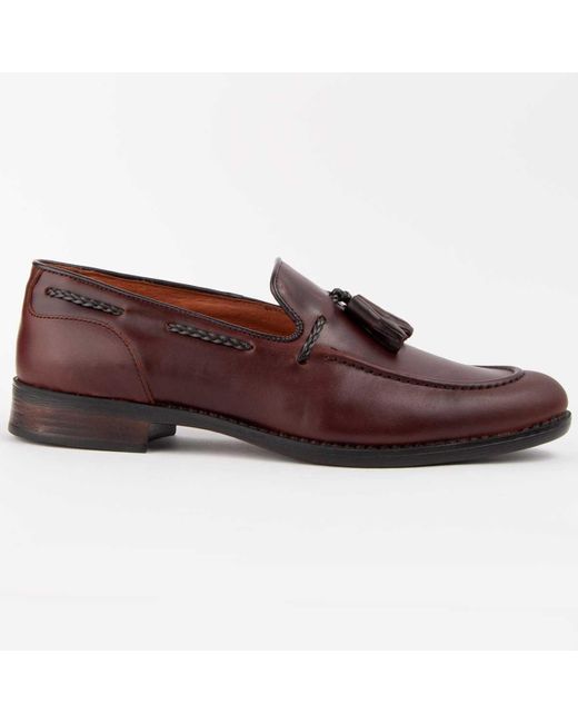 Purapiel Red Moccasin Moretto3 Leather for men