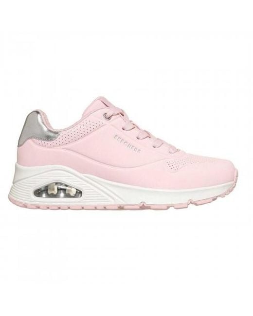 Skechers Pink Ladies Uno Stand On Air Wedge Trainers